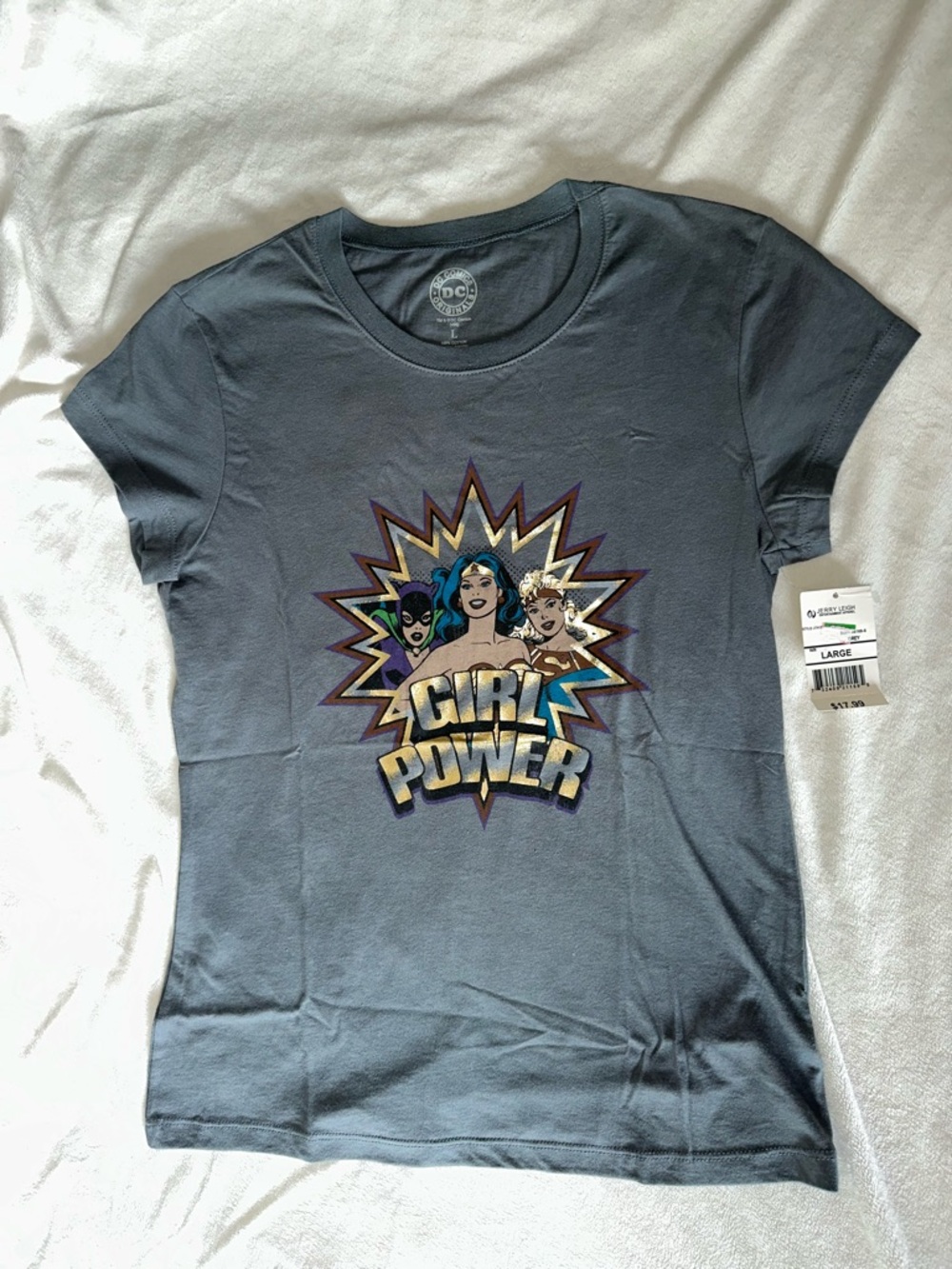 DC Comics Women's 'Girl Power' Graphic Tee - Slate Gray
